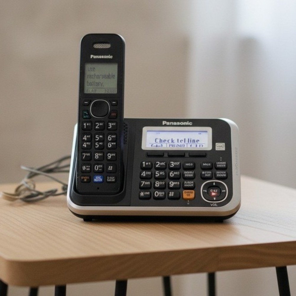 Panasonic KX-TG6841 Cordless Phone Answering System with Handset Black Silver